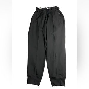 Calvin Klein Jogger Pants Women's Large Stretch Black tapered leg pleated office